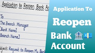 How To Write Application For Reopen Bank Account In English | Reopen Bank Account 