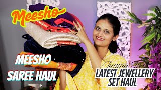 Meesho Saree Haul | Meesho 😍 Latest  jewellery set Haul | Viral JimmyChoo Georgette