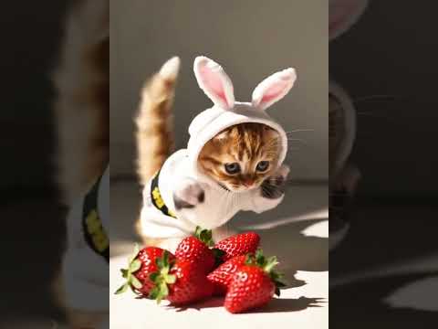 子猫のかわいいダンスと笑顔あふれる瞬間 サムネイル