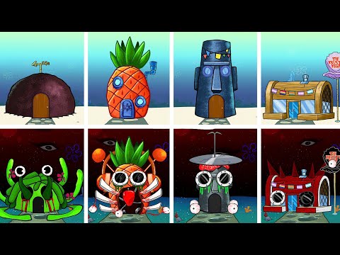 ALL SpongeBob House vs Incredibox Sprunki house | Spongebob Music Video