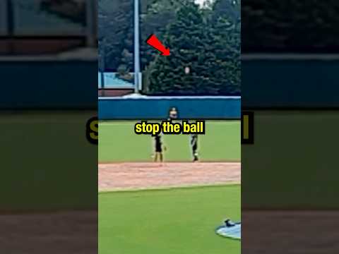Can you throw your glove to stop the ball? 👀 #baseball