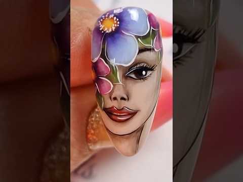 The Face Behind The Flowers Nail Art/🌸 Gương mặt ẩn sau những cánh hoa 💅 #shorts #nail