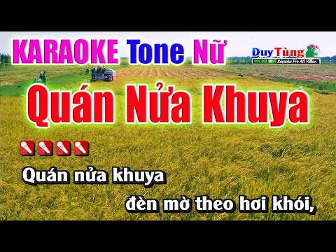 Karaoke || Quán Nửa Khuya – Tone Nữ || Nhạc Sống Duy Tùng
