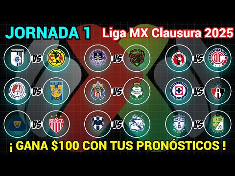 PRONÓSTICOS JORNADA 1 Liga MX CLAUSURA 2025