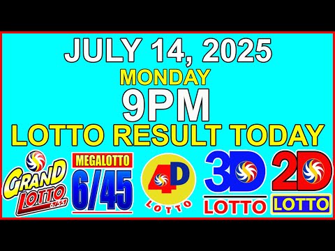 9pm Draw Lotto Result Today July 14 2025 PCSO