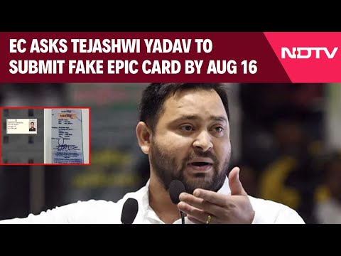 Bihar News | "Surrender Fake EPIC Card By August 16": Poll Body Sets Deadline For Tejashwi Yadav