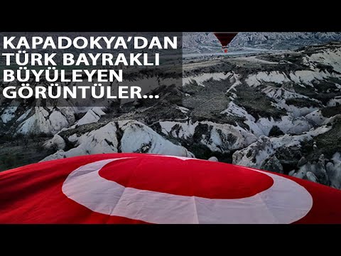 Kapadokya’da Balonlar, Türk Bayraklarıyla Havalandı