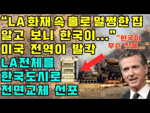 "LA 화재 속 홀로 멀쩡한 집 알고 보니 한국이..." 미국 전역이 발칵 / LA전체를 한국도시로 전면 교체 선포