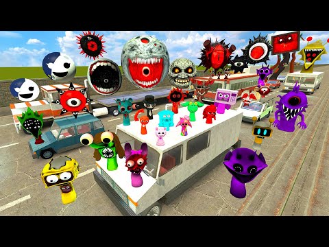 🚗 FREEWAY MR SUN vs MOON ALL SPRUNKI FAMILY EVOLUTION SPARTAN KICKING in Garry's Mod