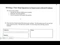 Solving Two-Step Equations from Word Problems