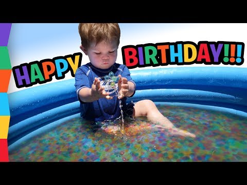 ToyRap Charlie's Happy Birthday Party is a Hit in Our DIY Backyard Water Park! Orbeez, water blob!