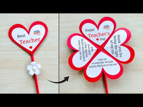 Happy teacher's day greeting card handmade || DIY Teacher's day pop-up card ideas