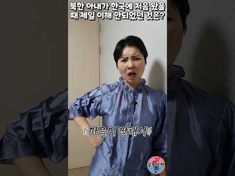 북한 아내가 한국에 처음 왔을 때 제일 이해 안되었던 것은? #shorts #처음 #간판 #충격 #윤설미