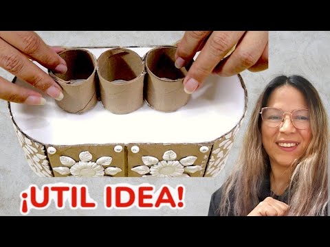¡UTIL IDEA QUE SE VENDE MUCHO! CON EL RECICLAJE DE PLATOS DESECHABLES MAS 6 TUBOS DE CARTON. DIY