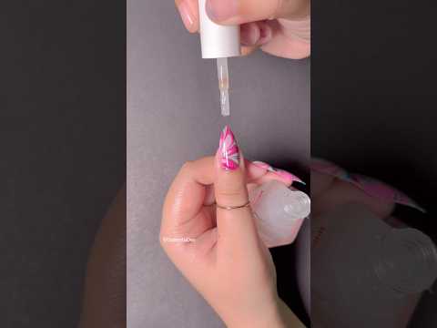 Easy pink colorful water marble nail art compilation 💅#shorts #nailart #naildesign #youtubeshorts