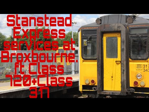 Stanstead Express services at Broxbourne ft. Class 720 and 317