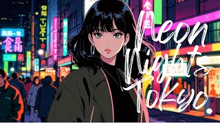 "Neon with You" City Night LOFI Playlist  🎧💜 Japanese Jazzy hiphop lofi chill beats BGM mix.