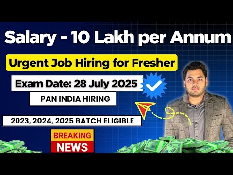 Mega Off Campus Hiring 🚀 | ₹10 LPA for Freshers | 2025, 2024, 2023 Batch Apply Now!