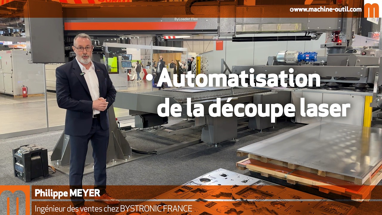 Chargement de la tôle brute et évacuation des squelettes en découpe laser