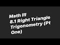 Exploring Right Triangle Trigonometry Concepts