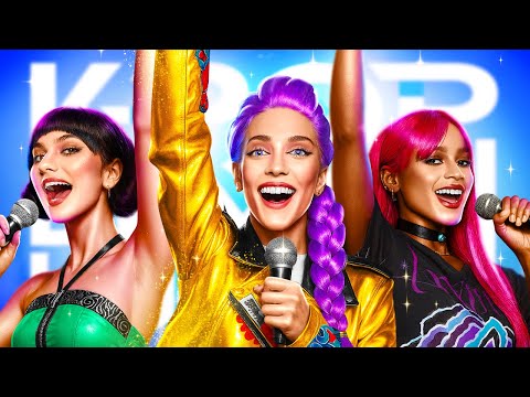 K-Pop Demon Hunters Makeover IRL! Rumi, Zoey & Mira Glow Up into K-Pop Stars
