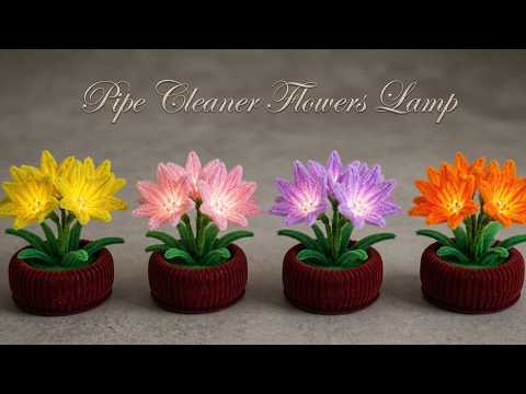 Transform Pipe Cleaners into a Glowing Flowers Lamp 🌼 / Beginners DIY