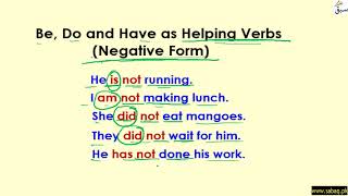 Negative Forms of Helping Verbs