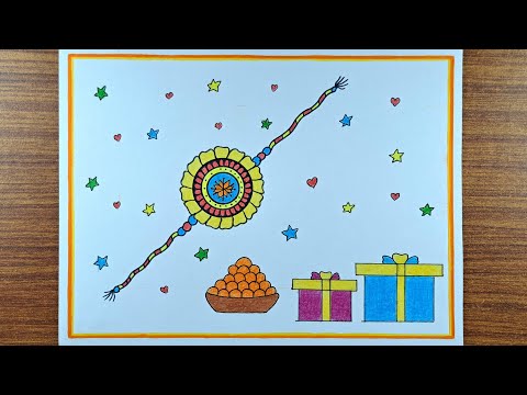 Rakhi drawing easy| Rakshabandhan special card drawing| How to draw Rakhi step by step| Happy Rakhi