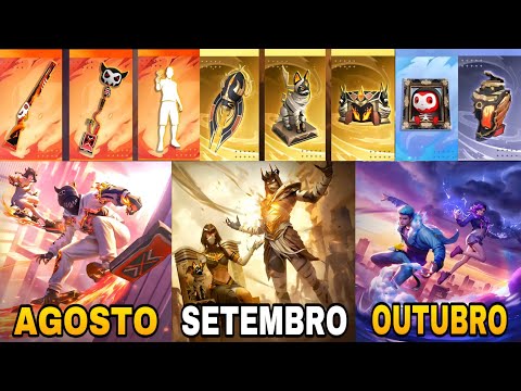 URGENTE! PASSE DE AGOSTO, SETEMBRO E OUTUBRO ! PRÓXIMOS PASSES DO FREE FIRE ! MOSTREI TUDO !