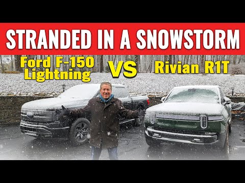 Stranded In A Snowstorm: Ford F-150 Lightning vs Rivian R1T