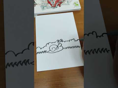 How to draw snail in the garden? #drawing #snail