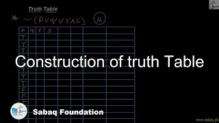 Construction of truth Table