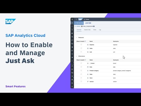 How to Enable and Manage Just Ask: SAP Analytics Cloud