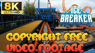 POV of ICE BREAKER Roller Coaster *** NO COPYRIGHT FOOTAGE / FREE FOR REUSE *** SeaWorld Orlando