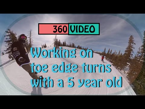 Snowboarding with the Family shred and the 5 year old 360 video