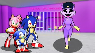 SONIC FAMILY VS CATNAP GIRL PRISON ESCAPE IN ROBLOX