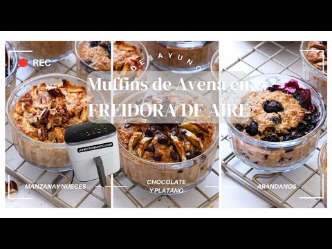 Muffins de avena en freidora de aire: ¡Desayuno listo en minutos! #desayuno #airfryer #avena | LHCY