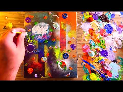 Dots & Circles Abstract Painting In Acrylic | Painting Techniques | Ambient Vibes