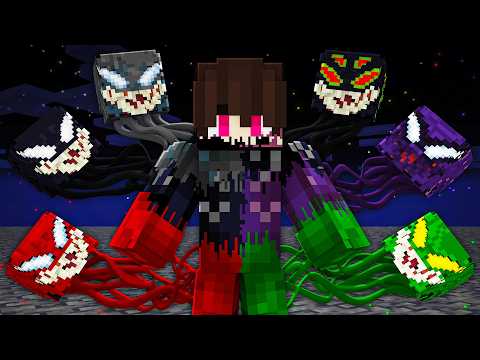 Peguei TODAS as SYMBIOTS do VENOM NO MINECRAFT