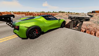 Cars vs Broken Bridge BeamNG Challenge Ends in Total Destruction!