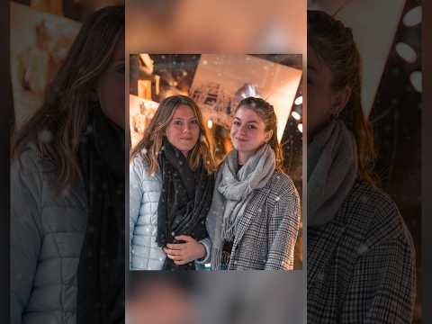 Prendre des inconnues en photo sous la neige