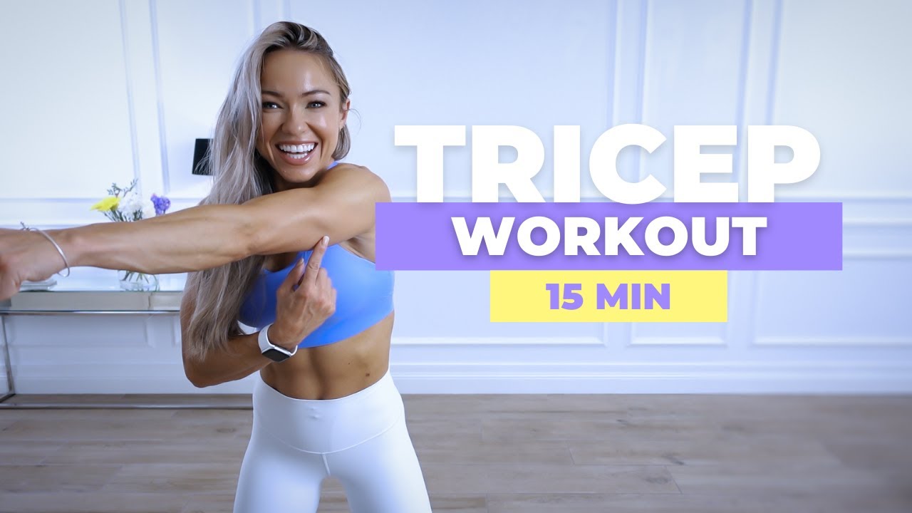 15 MIN TRICEP WORKOUT with Dumbbells - No Repeat - Caroline Girvan