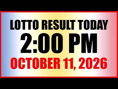 Lotto Result Today 2pm Draw October 11, 2026 Swertres Ez2 PCSO