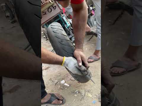 বাইকের টায়ার আবার নতুন হয়ে গেল #Biker #bike #motorcycle