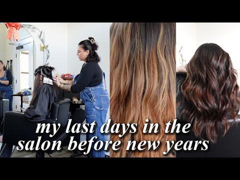 A 6 hour color correction + last few hair appointments of the year // Hairstylist vlog