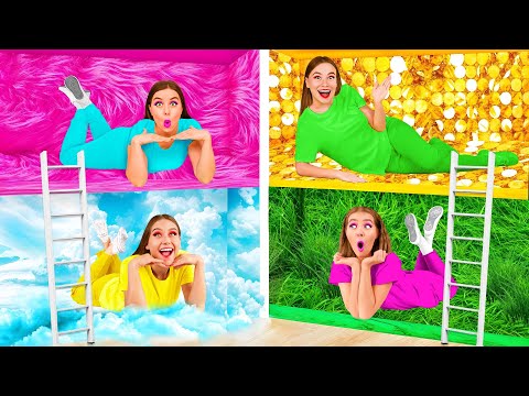 Secret Room Under the Bed Four Colors Challenge | Crazy Challenge by TeenTeam