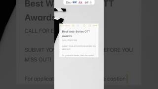Calling for entries. Submit now.#bestwebseriesottawards #iffi #iffi2025 #cinephiles #cinéphiles