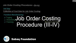 Job Order Costing Procedure (III-IV)