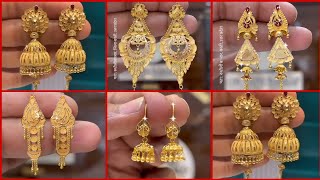 2025 Lightweight Gold Stude Earring Designs For Women | Daily Use Gold Earrings design