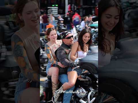 Proof Harleys attract the girls! #shorts #harleydavidson #bikeweek